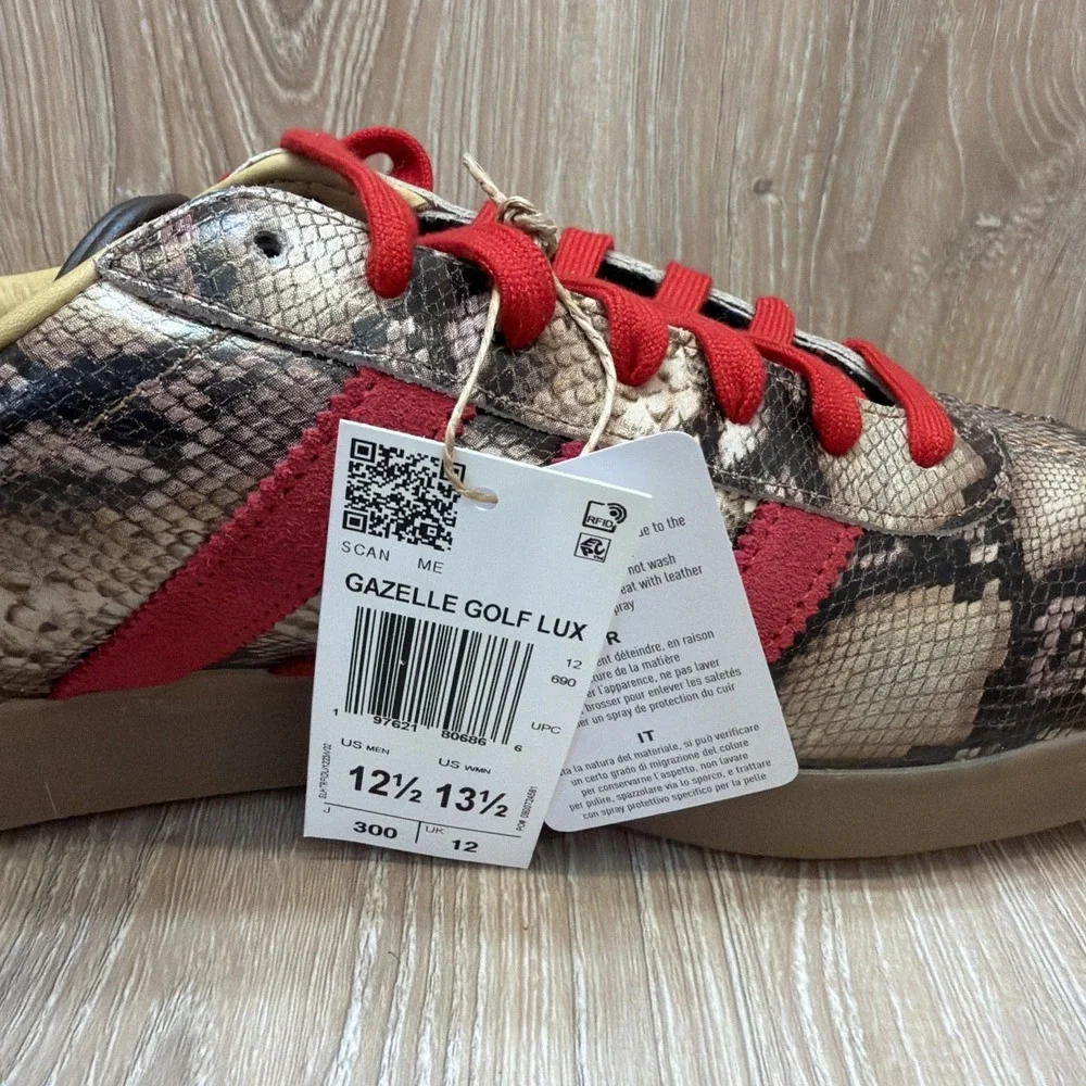 Adidas Gazelle Lux Spikeless Golf Snakeskin Brown Mens JP7703 NEW Sz 12.5